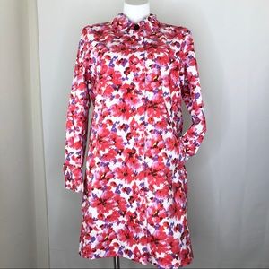 Lands’ End Floral Long Raincoat size 18